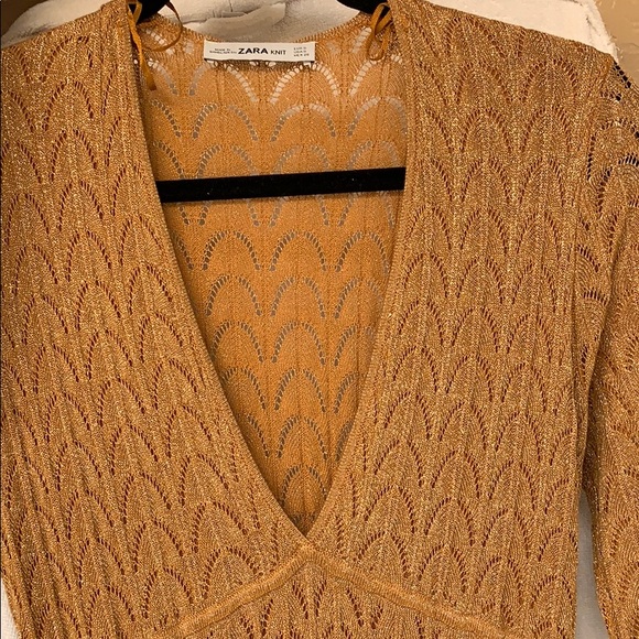 GORGEOUS ZARA NWT Long Metallic Knit Dress - Picture 7 of 8
